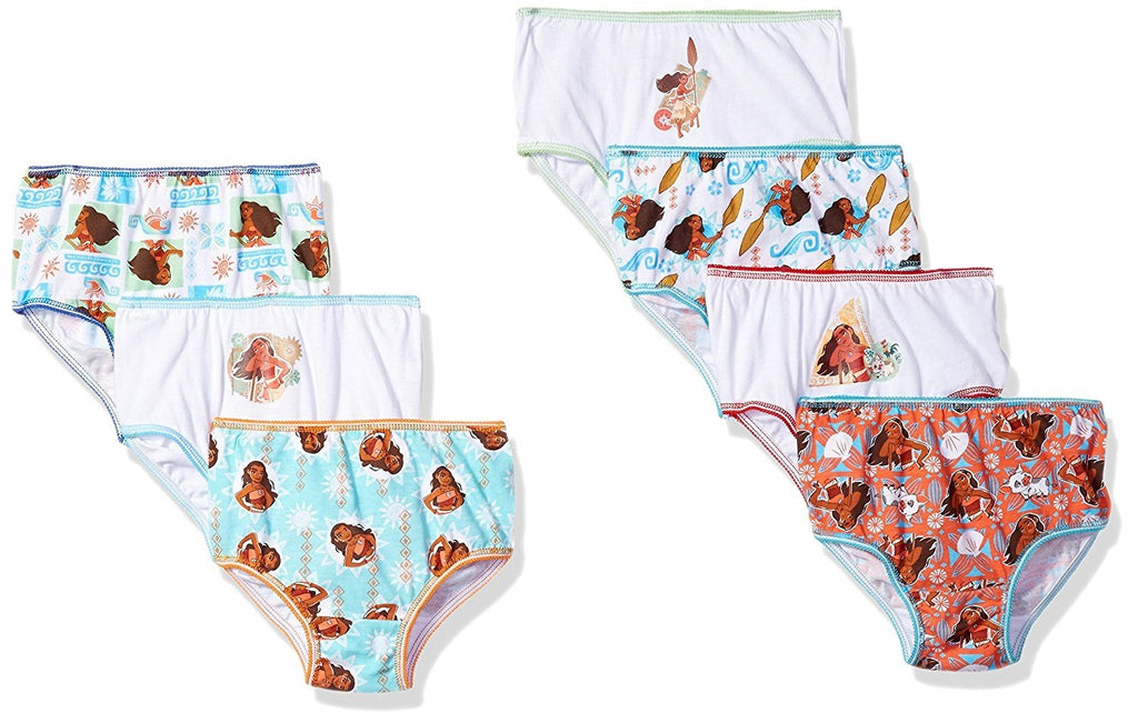 Disney Girls' Toddler 7-Pack Moana 7pk Bikini Brief Underwear