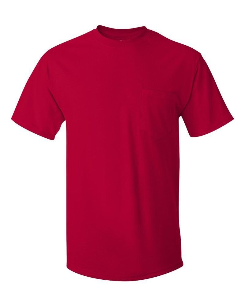 Hanes Men's Pocket T-shirts 4-pack Sizes M-3X Black, Gray, Red or Blue