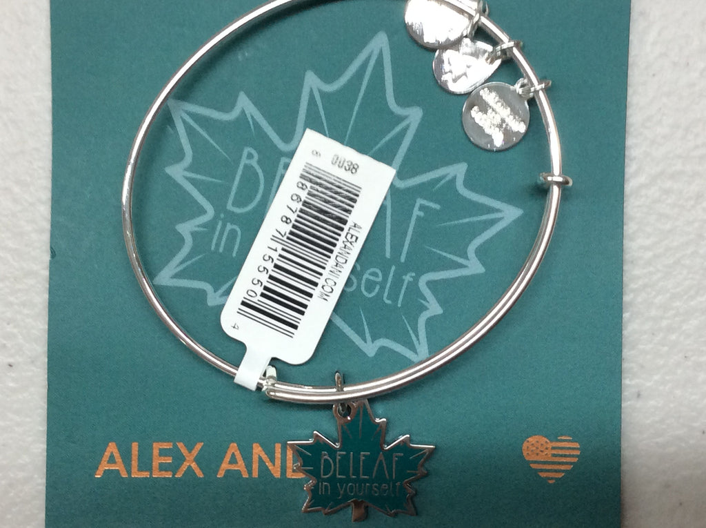 Alex and Ani Womens Color Infusion BeLeaf in Yourself Bangle