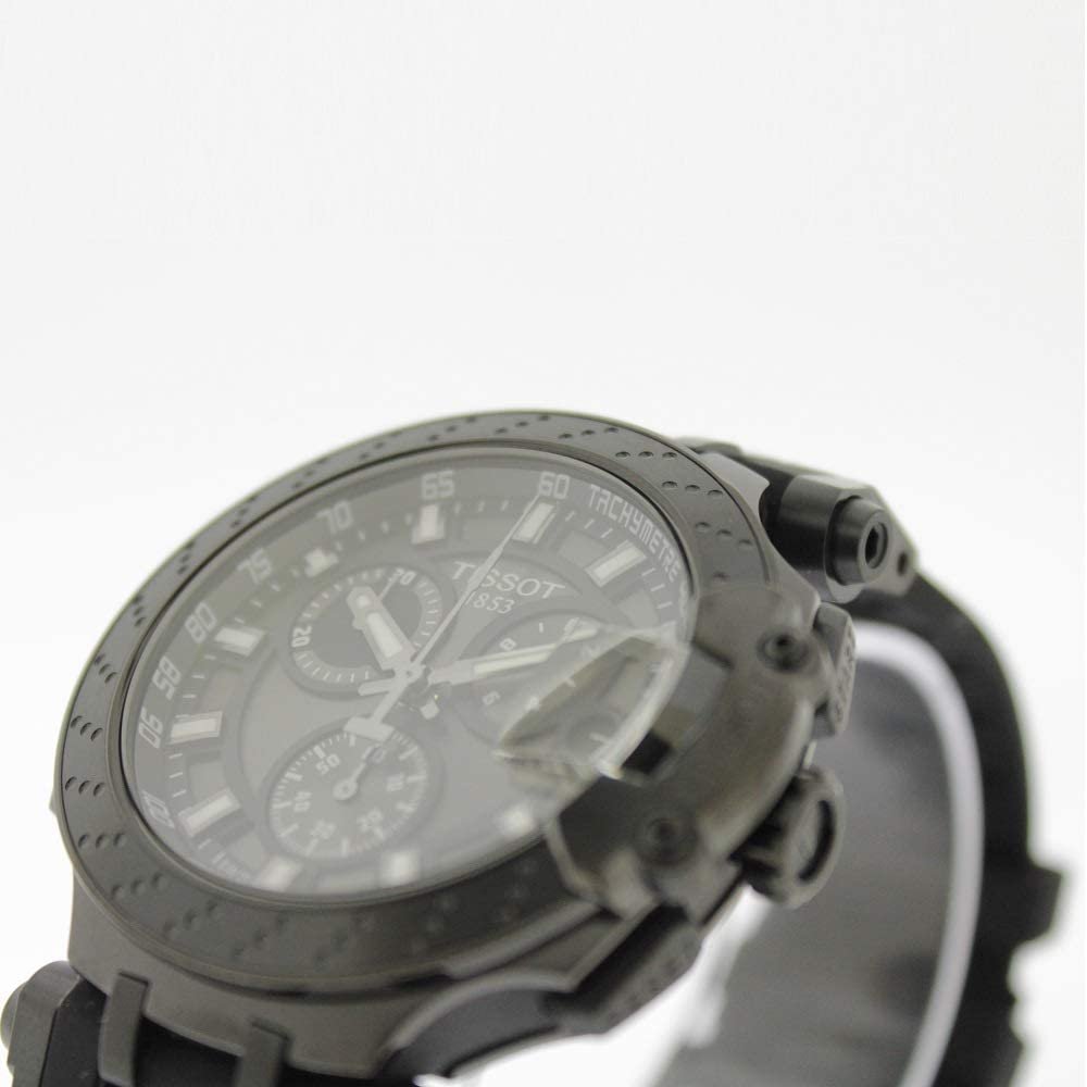 Tissot Men's T-Race Chrono Quartz Stainless Steel Swiss Silicone Strap, Black, 22 Casual Watch (Model: T1154173706103)