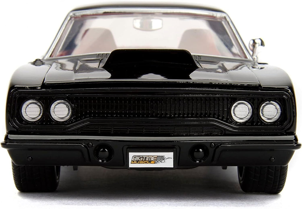 Big Time Muscle 1:24 1970 Plymouth Road Runner Die-Cast Car, Toys for Kids and Adults (Black)