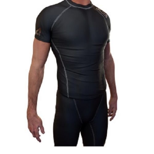 AL1VE MAGNETICS Men's Ignite Compression Short Sleeve Top Shirt Black Size S-XL