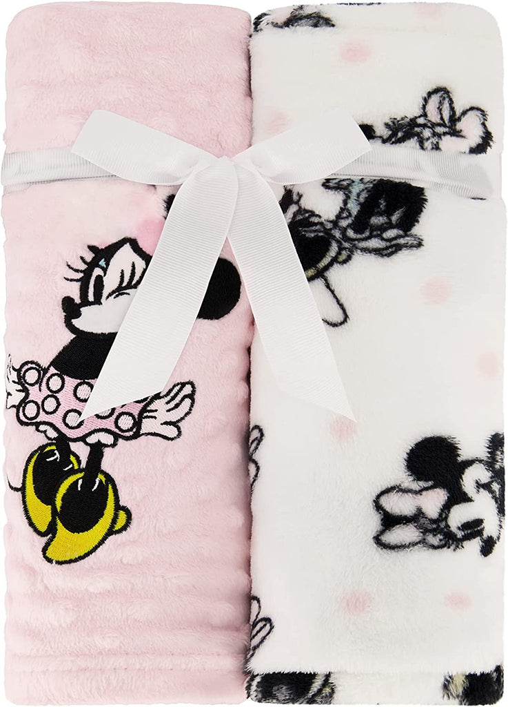 Disney 2-Pack Baby Blanket for Infants and Newborns, Plush Textured Fleece Mickey Mouse Blanket, for Toddler Boys