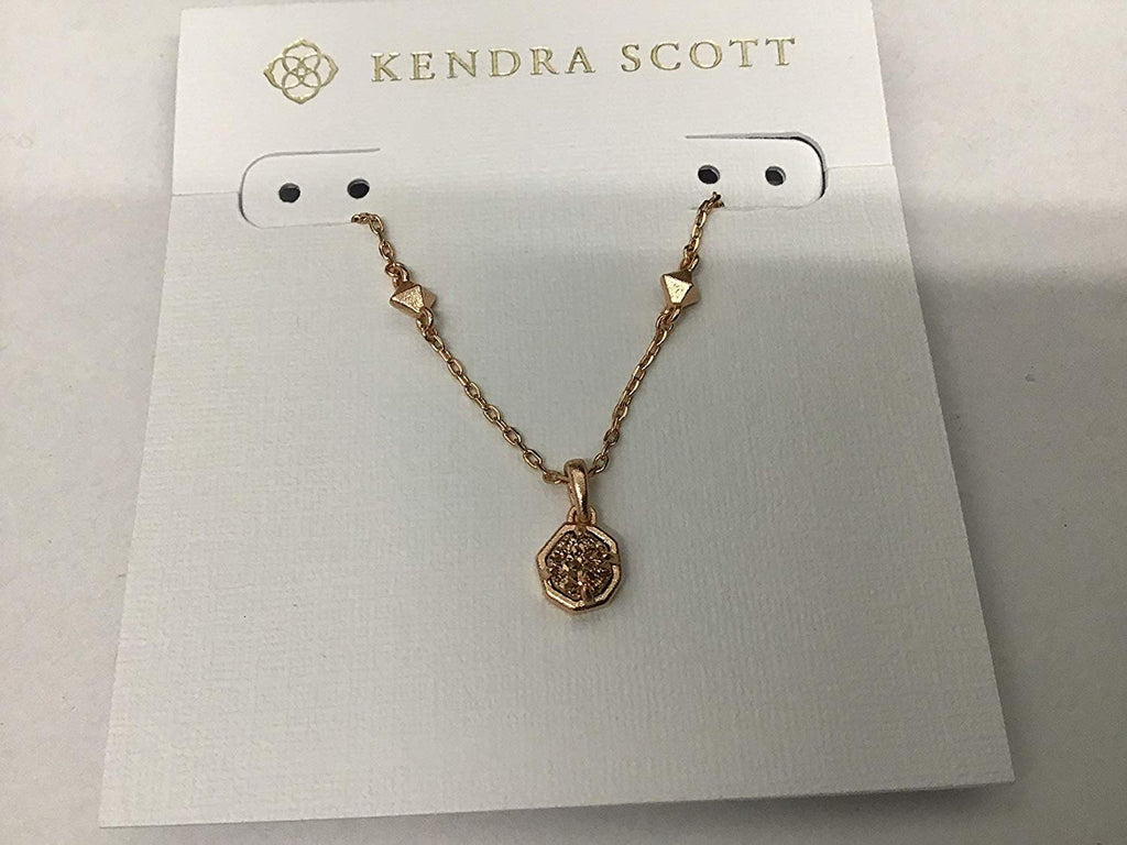 Kendra Scott Nola Short Pendant Necklace in Rose Gold Drusy
