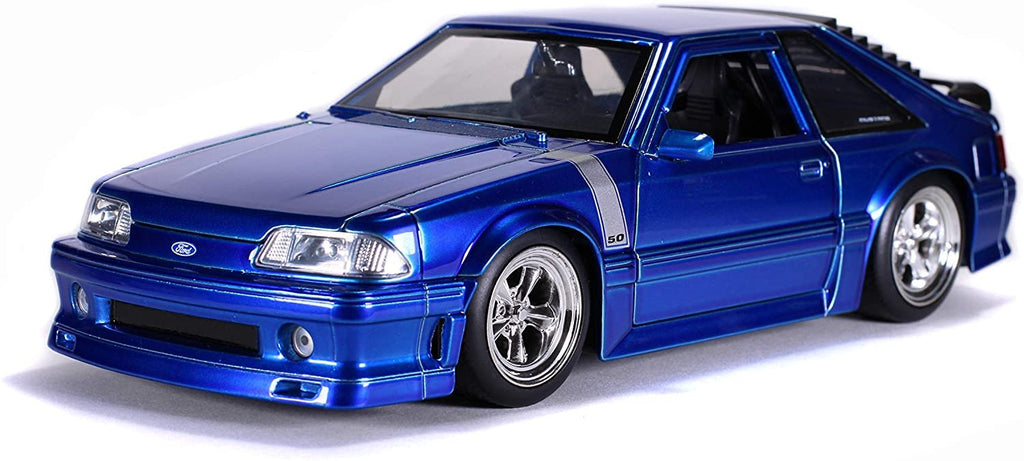 Jada Toys Bigtime Muscle 1:24 1989 Ford Mustang GT Die-cast Car Blue, Toys for Kids and Adults