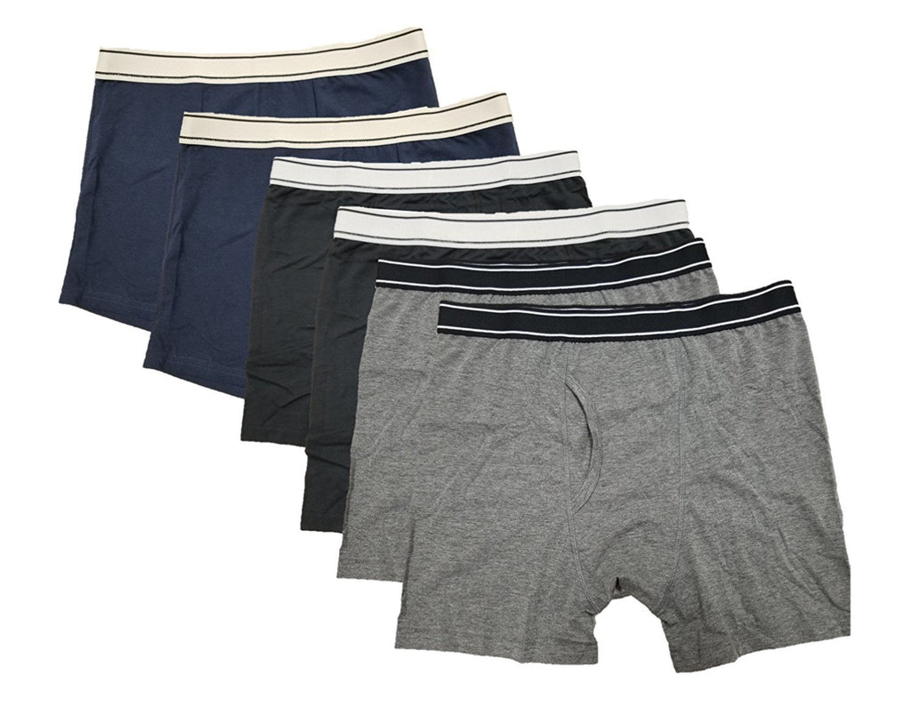 Zig Zag Mens Boxer Briefs Underwear Comfortable Cotton Spandex Blend 6-Pack All Sizes Black Navy Gray White