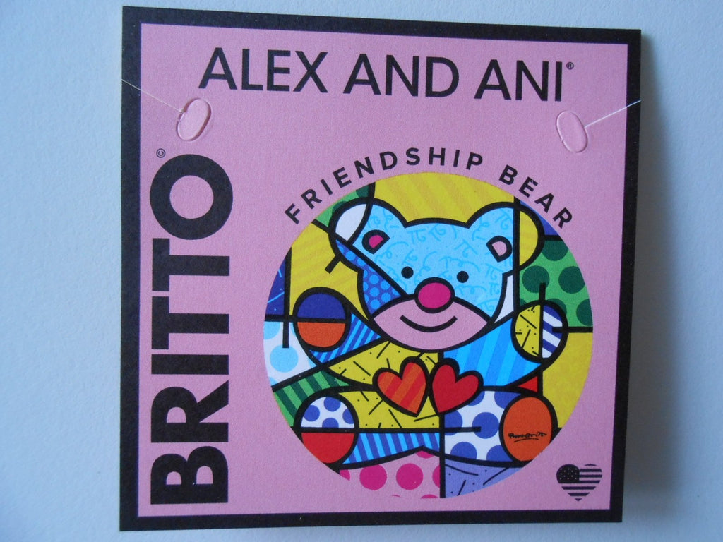 Alex and Ani Art Infusion Necklace Charm | Romero Britto (Freedom Bear-Silver)