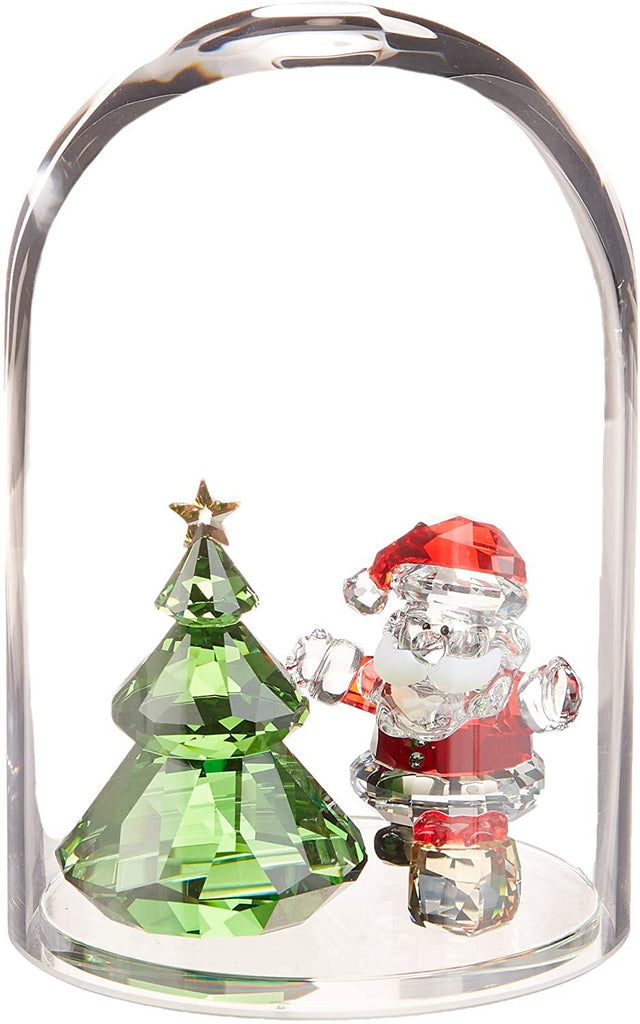 SWAROVSKI Bell Jar Tree & Santa Christmas Décor, Clear