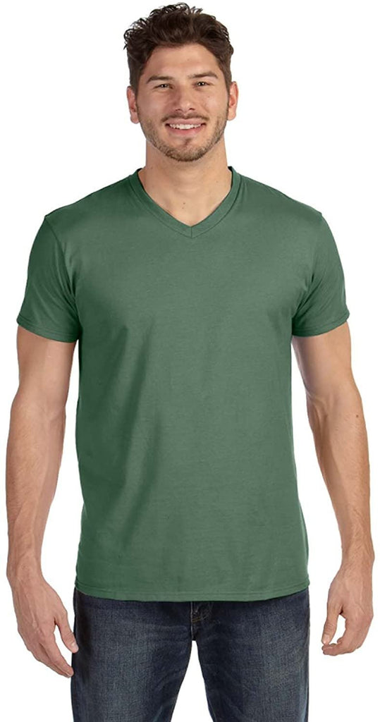 Hanes Mens Ringspun Cotton Nano-T V-Neck T-Shirt (498V)