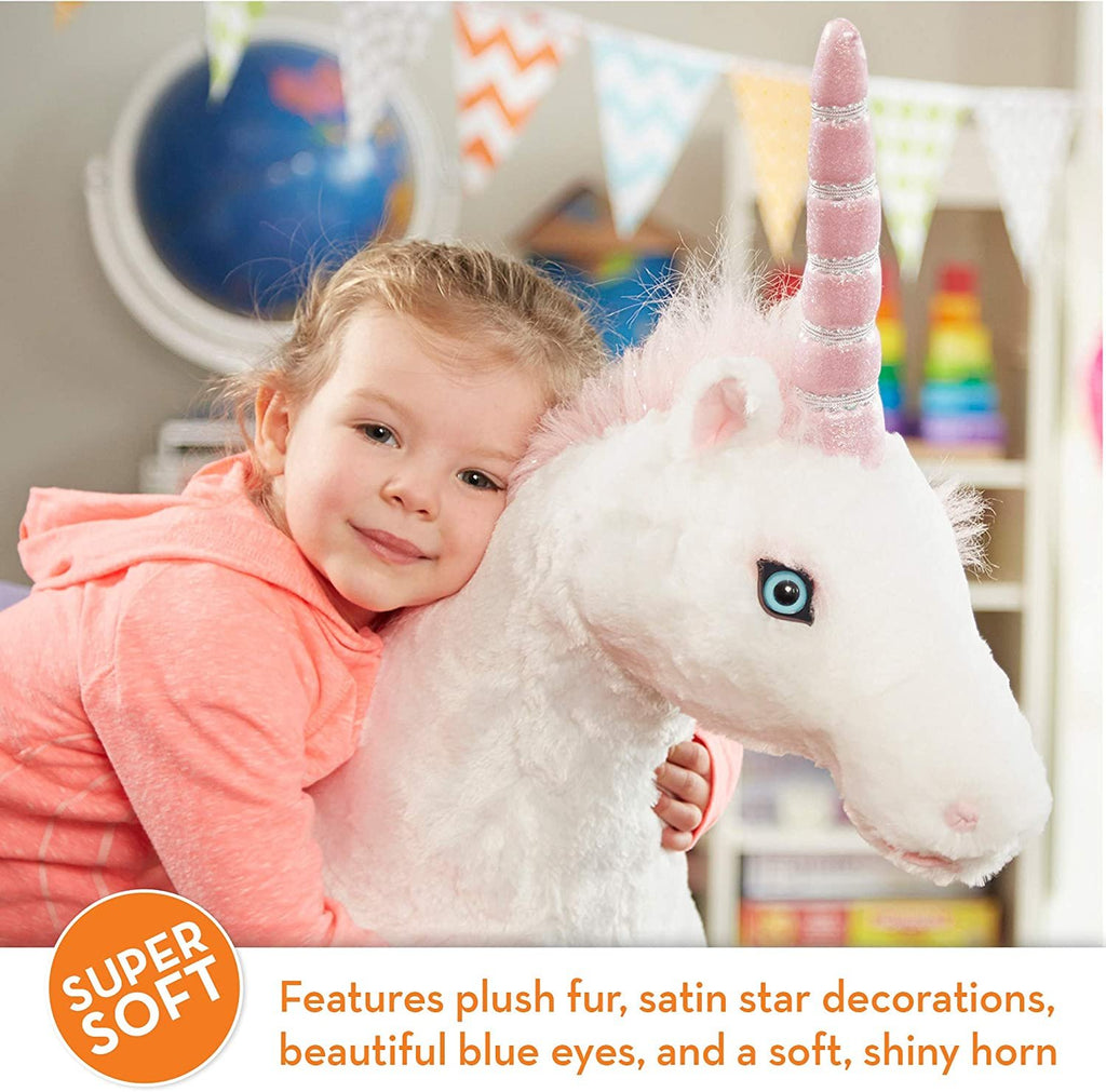 Melissa & Doug Giant Unicorn (Stuffed Animals & Play Toys, Sturdy Construction, Pure White Plush Fur, 32" H x 45" W x 12" L, Great Gift for Girls and Boys - Best for 3, 4, 5 Year Olds and Up)