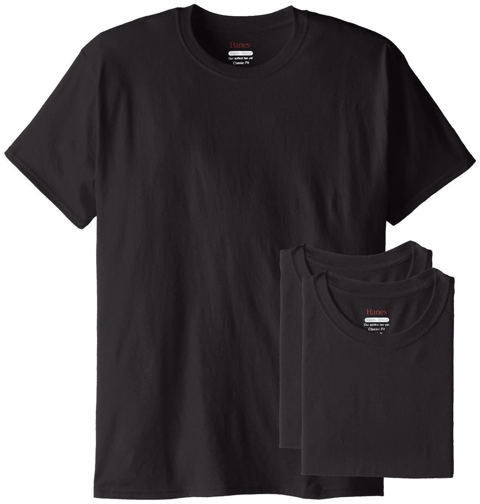 Hanes Men's Black Comfortblend Short-Sleeve T-Shirt Crew Neck 6-pack Sizes S-XL