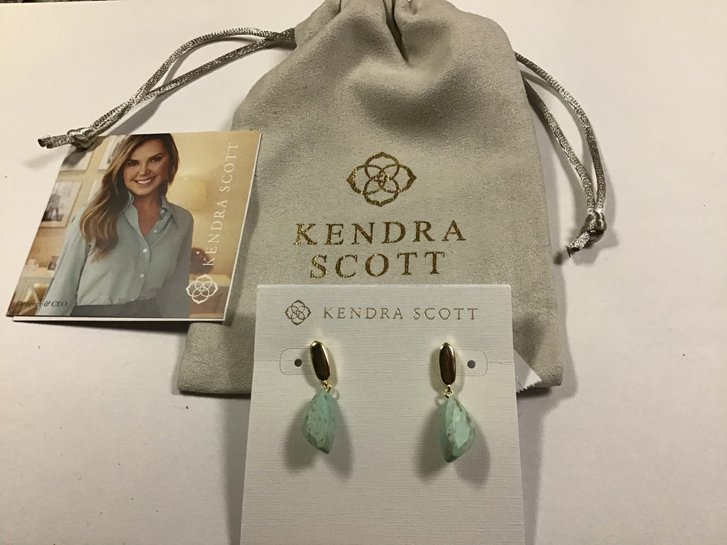 Kendra Scott Ivy Drop Earrings, Gold Sea Green