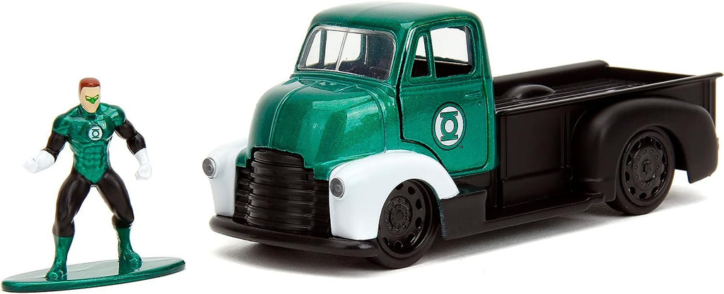 DC Comics 1:32 1952 Chevrolet COE Pickup Die-Cast Car & 1.65" Green Lantern Figure, Toys for Kids and Adults