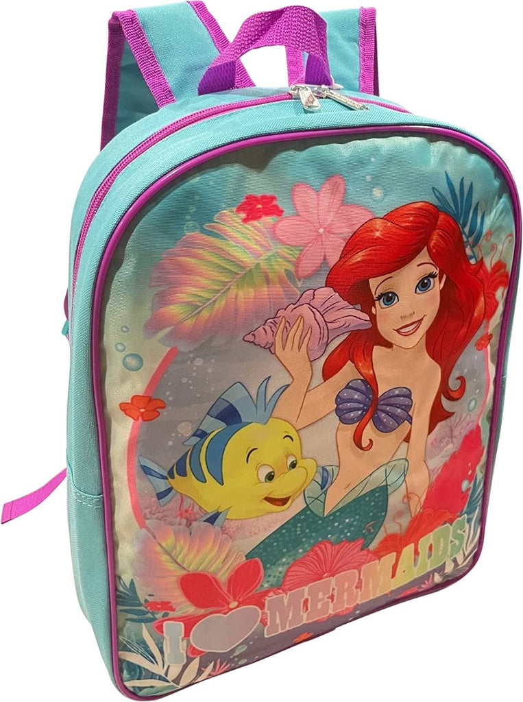 The Little Mermaid Ariel Girl's 15" Backpack (Blue-Purple)