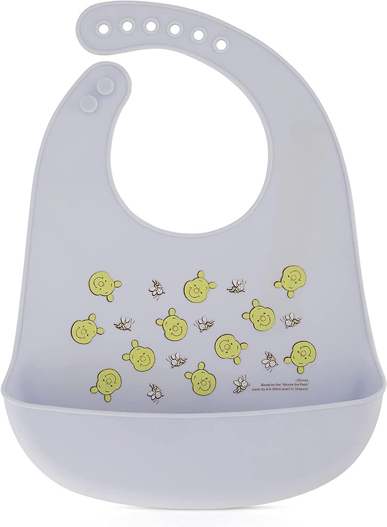 Disney 2-Pack Unisex Baby & Toddler Silicone Bibs with Food Catcher, Soft Waterproof Feeding Accessories