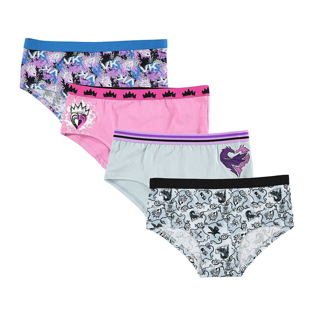 Disney Girls' Big Descendants 4pk Supersoft Reactive Print Panties