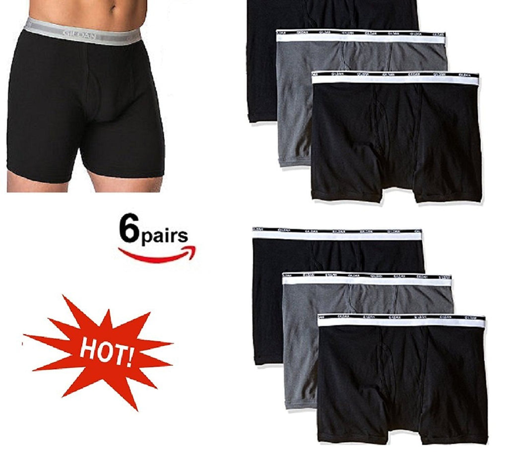 Gildan XXL 2XL Big and Tall 3-Pack and 6-Pack Men's Boxer Briefs Premium Cotton Underwear