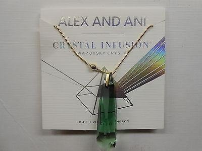 Alex and Ani SPROUT Crystal Infusion Pendant Necklace 14ktGP New W/Tag Box Card