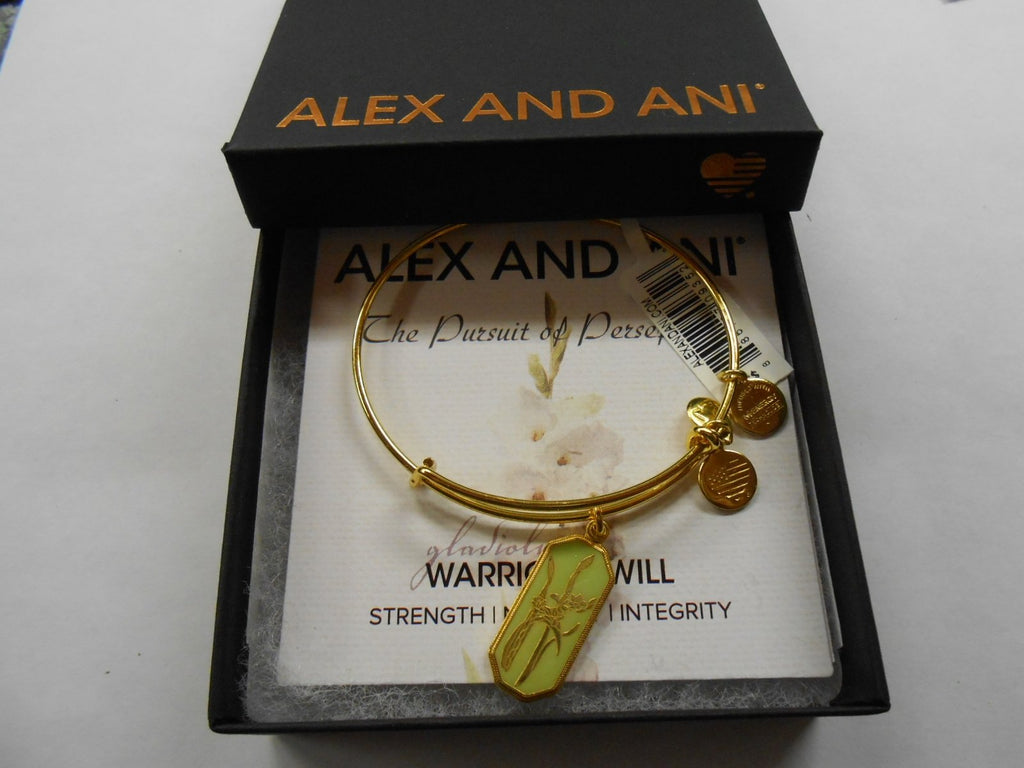 Alex and Ani Warrior's Will Gladiolus Expandable Wire Bangle Bracelet