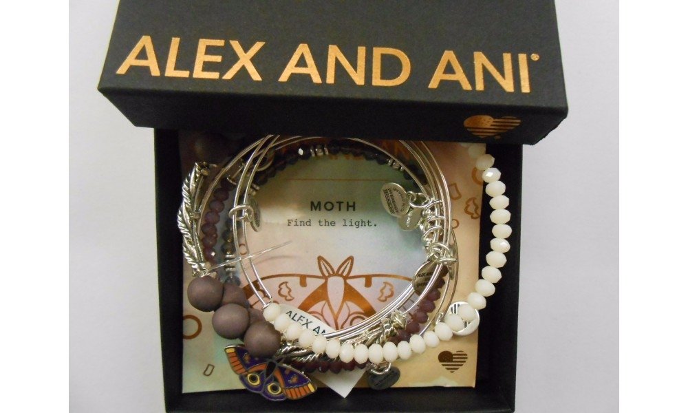 Alex and Ani Womens Moth Bracelet Set of 5