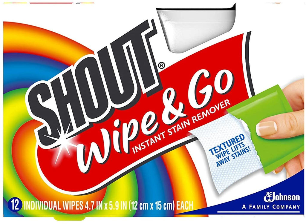 Shout Wipe & Go Instant Stain Remover Wipes, 12 CT (12 Pack of 12), Multi