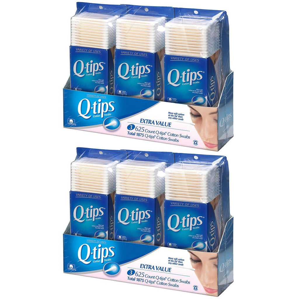 Q-tips Cotton Swabs, Club Pack 625 ct, Pack of 6