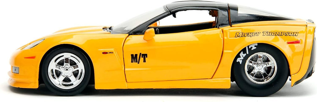 Big Time Muscle 1:24 2006 Chevy Corvette Z06 Die-Cast Car, Toys for Kids and Adults (Yellow)