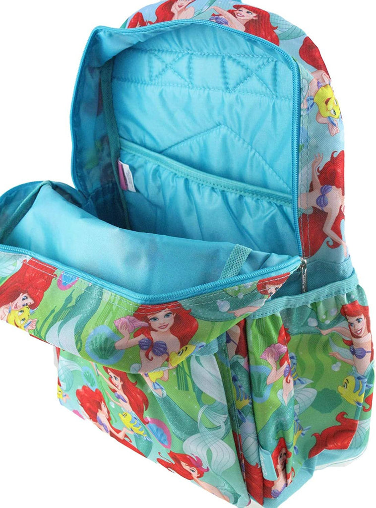 Disney's The Little Mermaid 16 inch All Over Print Deluxe Backpack With Laptop Compartment