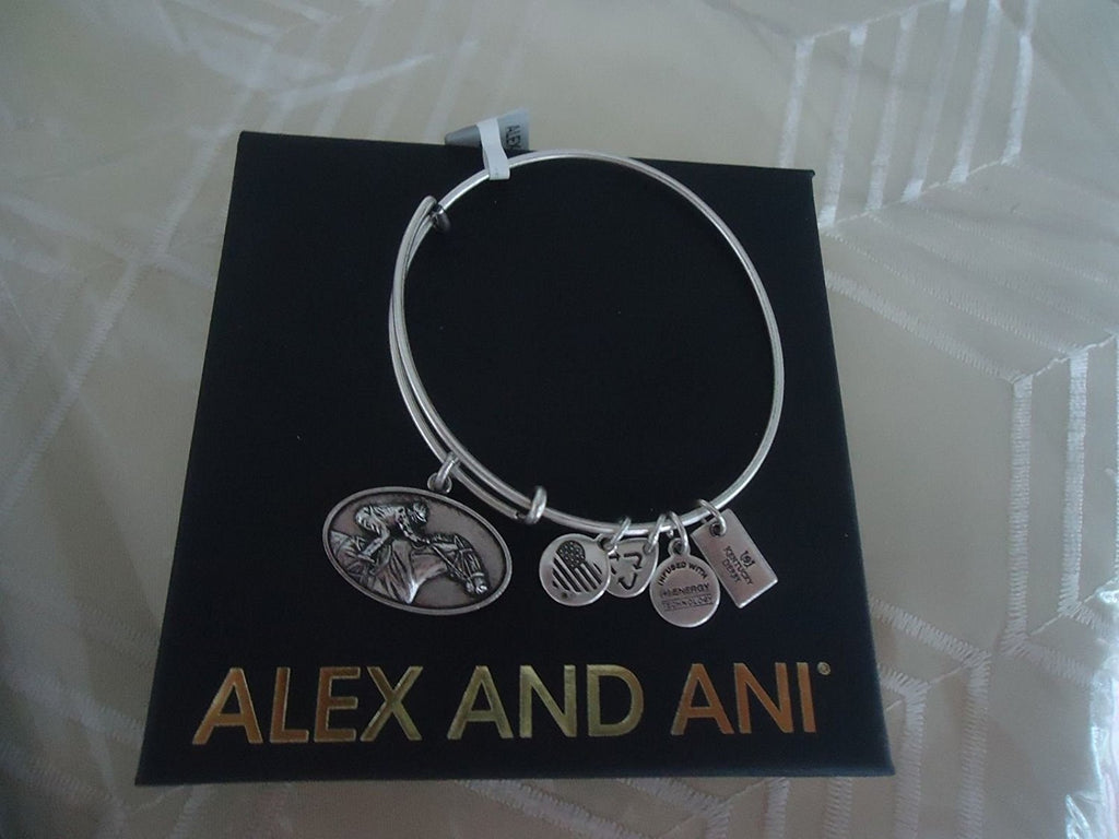 Alex and Ani Women's Racehorse Charm Bangle Rafaelian Silver Finish