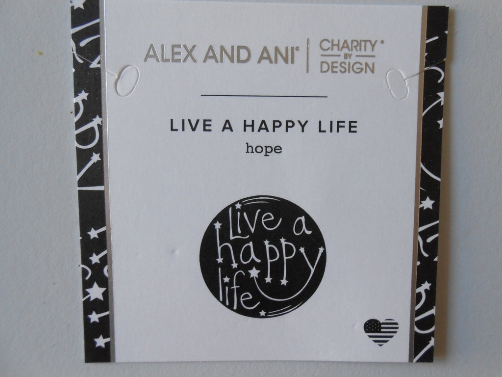 Alex and ANI Charity by Design, Live a Happy Life Bangle Bracelet