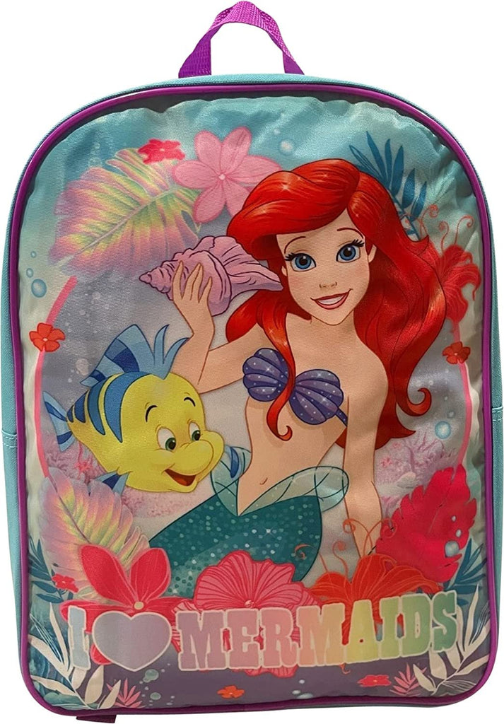 The Little Mermaid Ariel Girl's 15" Backpack (Blue-Purple)