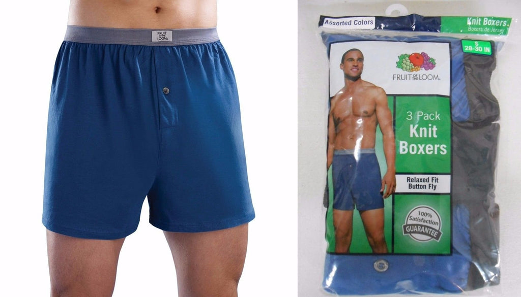 Fruit of the Loom Men's Knit Boxer Shorts 3 or 9 PACK Sizes S-3XL NEW