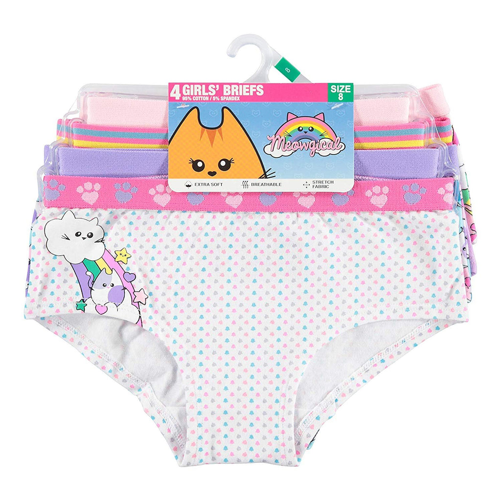 Handcraft Girls' Big Meowgical 4pk Supersoft Reactive Print Panties