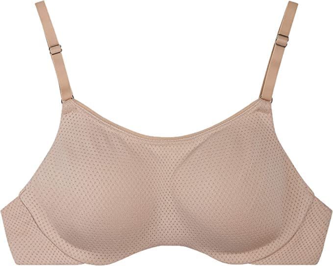 Fruit of the Loom Women's Breathable Cami Bra with Convertible Straps 2-Pack, Beige, 36DD