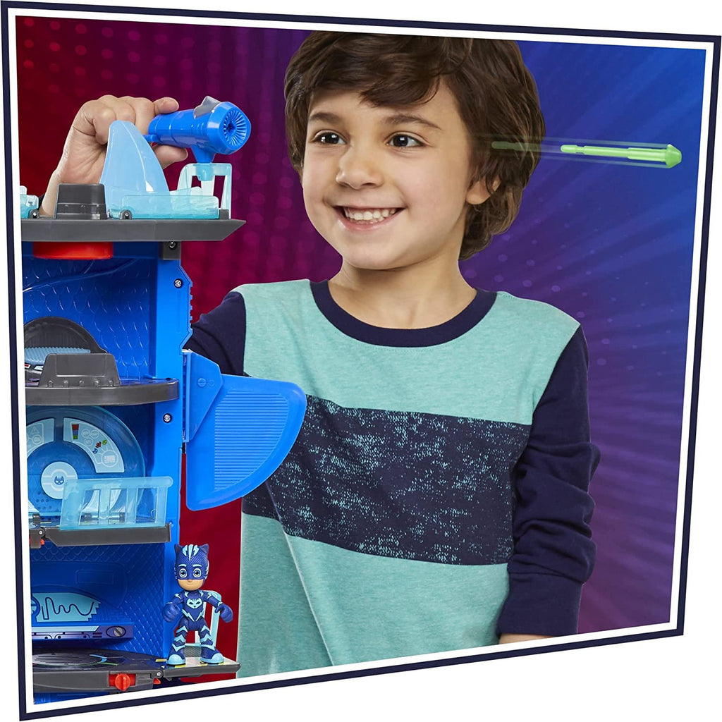 PJ Masks Deluxe Battle HQ Playset, Preschool Toys, Playset with 2 Action Figures, Cat-Car Toy, and More, Playsets for Boys and Girls