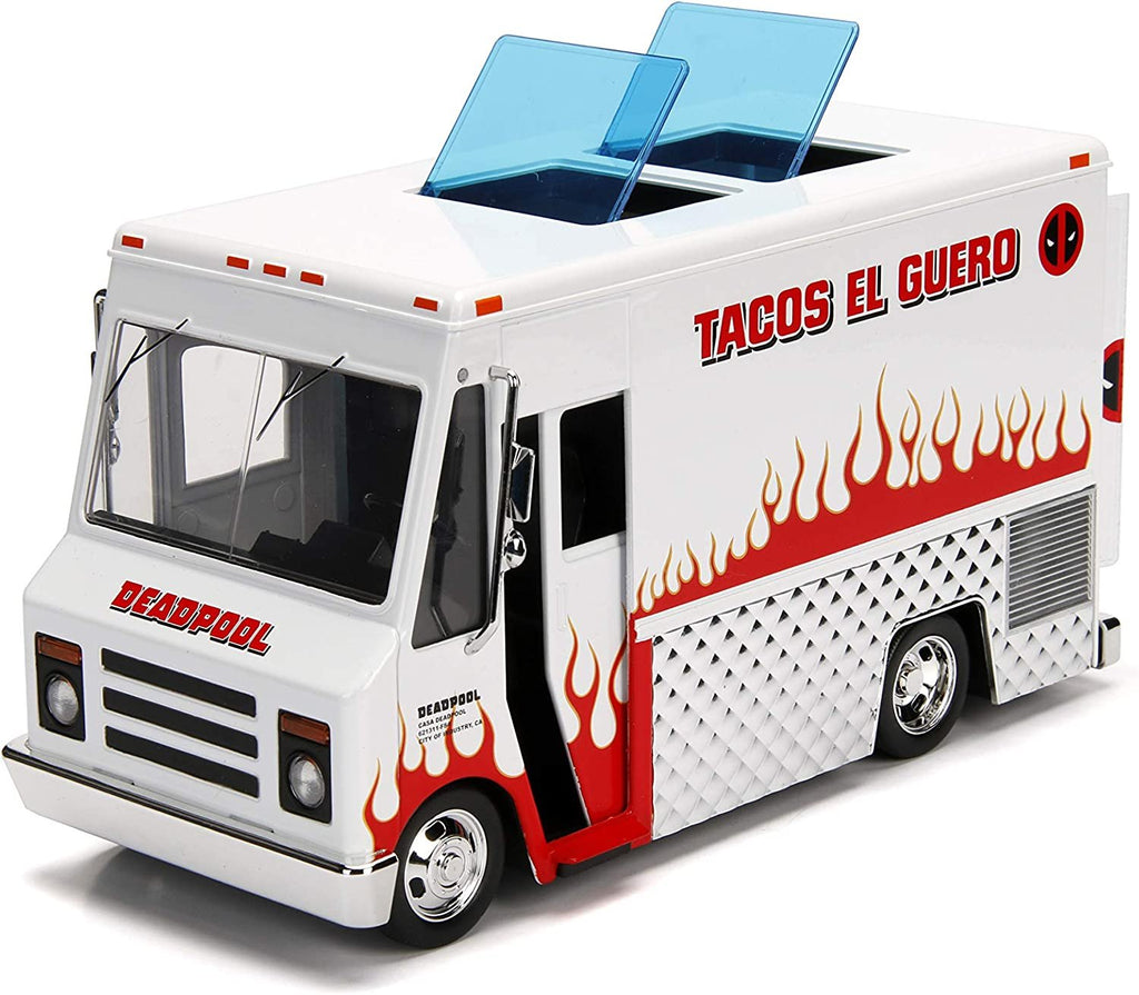 Marvel Deadpool & Taco Truck Die-cast Car, 1:24 Scale Vehicle, 2.75Collectible Figurine