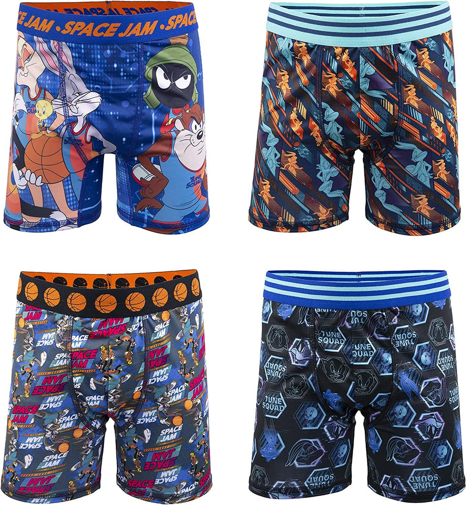 Handcraft Space Jam 4-Pack Athletic Boxer Briefs Spandex Looney Tunes Underwear 8 Assorted