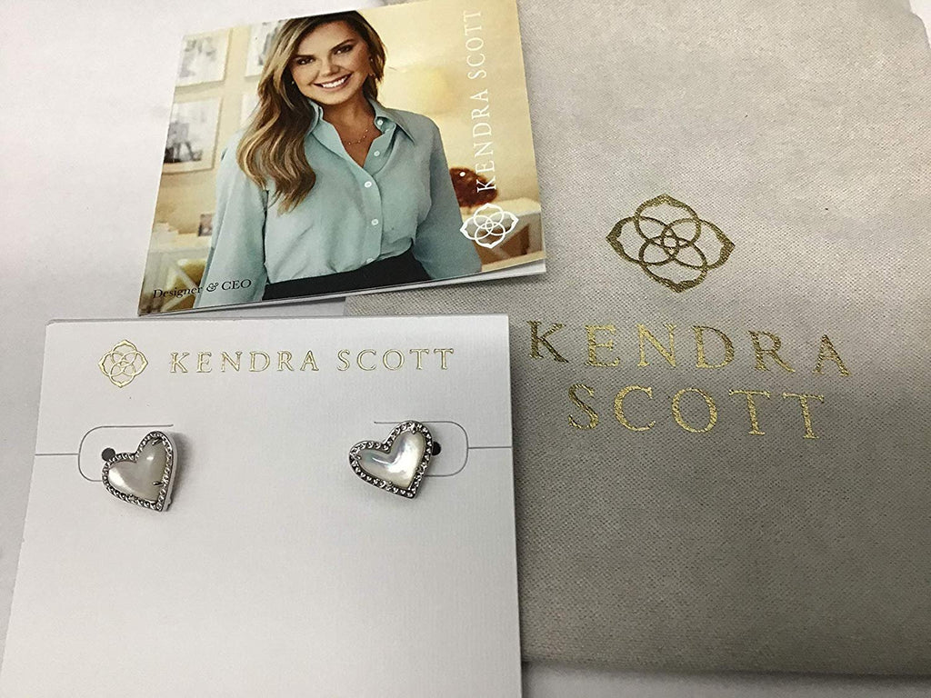 Kendra Scott Ari Heart Gold Stud Earrings In Iridescent Drusy