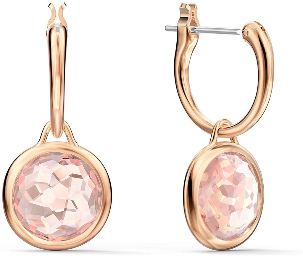 SWAROVSKI Women's Tahlia Rose-Gold Tone Finish Necklace and Earrings Pink Crystal Jewelry Collection