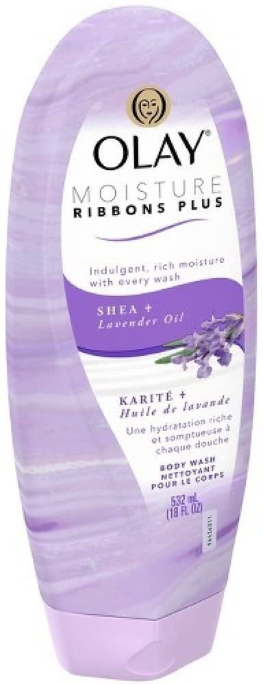 OLAY Moisture Ribbons Plus, Shea plus Lavender Oil 18 oz (Pack of 5)
