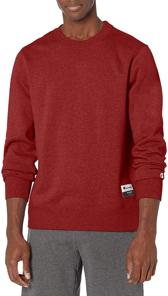 Champion Men's Authentic Originals Sueded Sweatshirt, Carmine Red Heather, Small