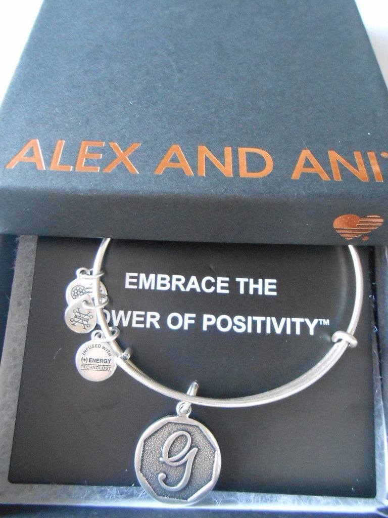 Alex and Ani Initial Expandable Wire Bangle Bracelet, 2.5"