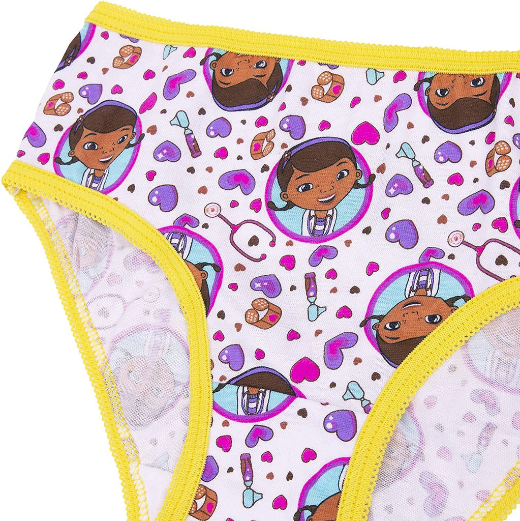 Disney Junior Doc Mcstuffins 7-Pack Girls Panties Underwear 100% Cotton Comfortable