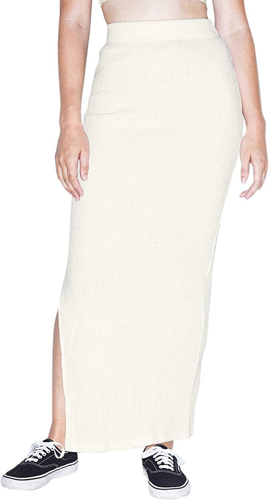 American Apparel Women's Thick Rib Maxi Skirt