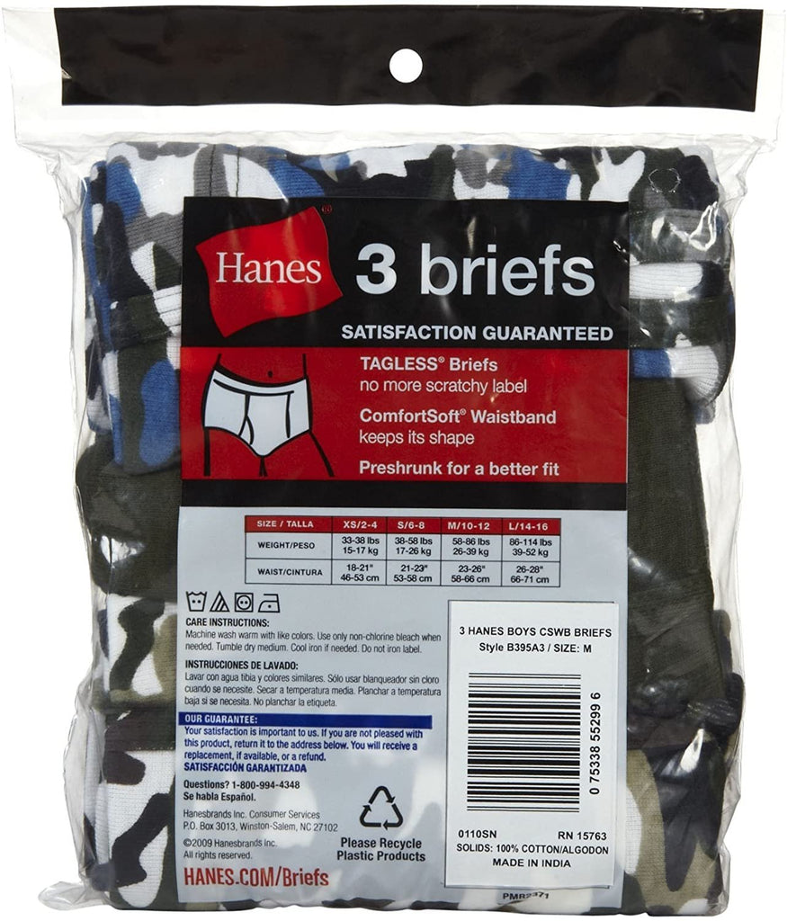 Hanes Boy's Comfortsoft Printed Brief (Pack of 3)