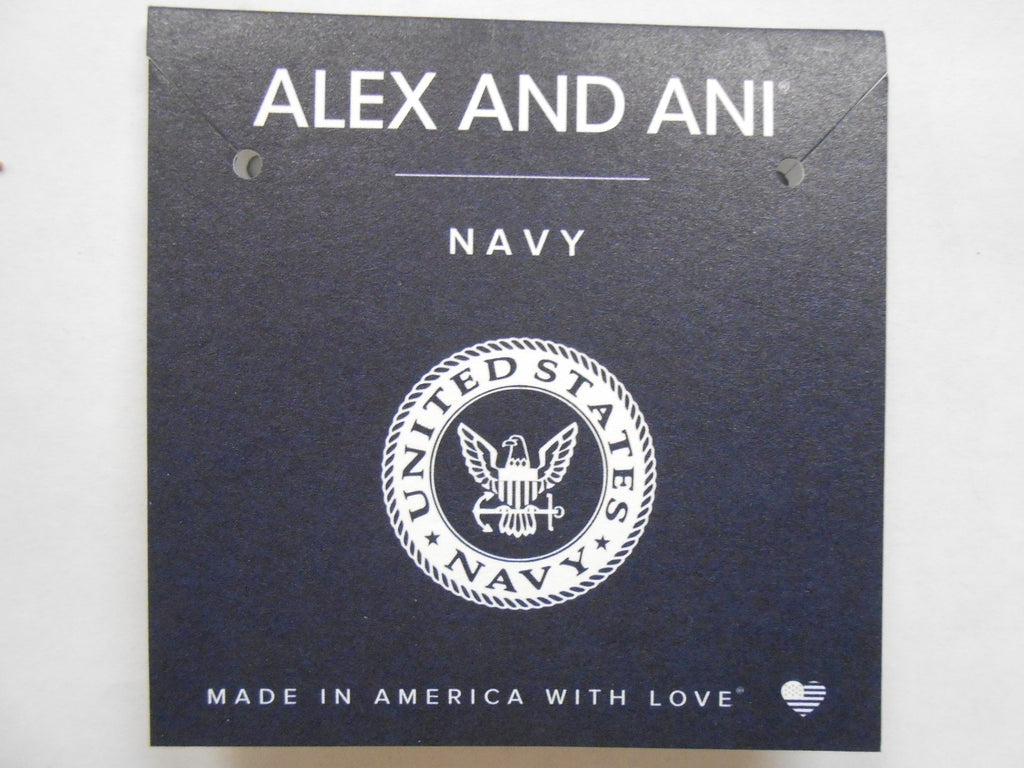 Alex and Ani "Armed Forces" US Navy Expandable Rafaelian Silver Bangle Bracelet