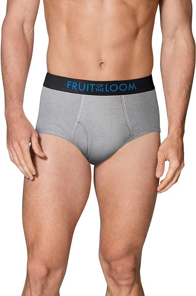 Fruit of the Loom mens Breathable Underwear Briefs, Brief - Cotton Mesh 4 Pack (Black/Gray), XX-Large US