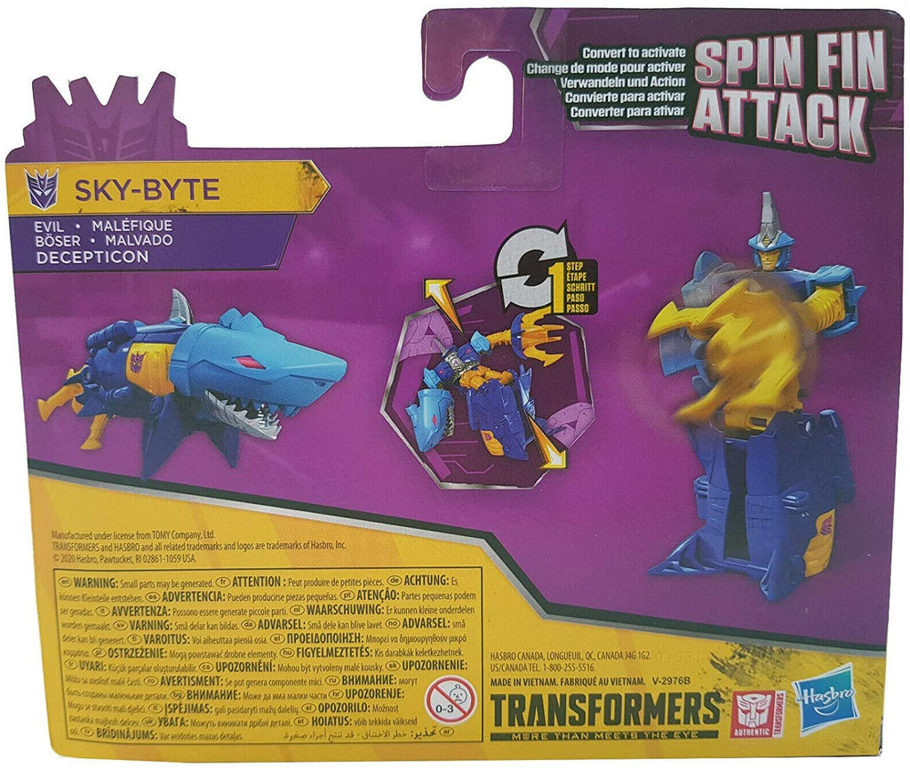 Transformers Bumblebee Cyberverse Adventures Toys Action Attackers, 1 Step Changer Sky-Byte Action Figure, Children Aged 6 and Up, 10.5 cm