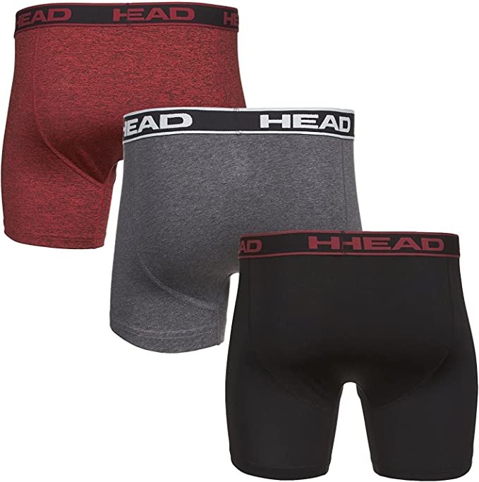 HEAD Mens Performance Underwear - 3-Pack Stretch Performance Boxer Briefs Breathable No Fly Up to Size 5X