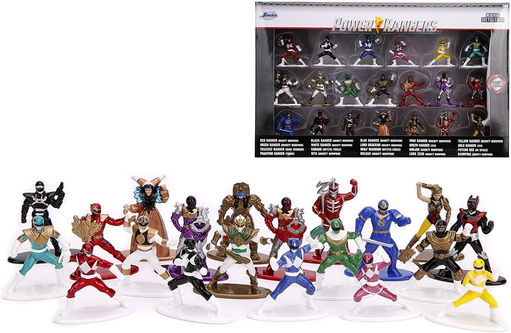 Jada Toys Power Rangers 1.65" Die-cast Metal Collectible Figures 20-Pack, Toys for Kids and Adults, Silver